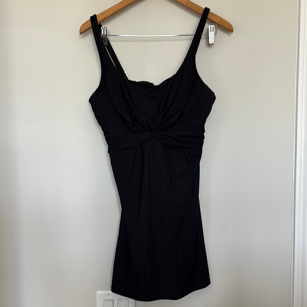 Lands’ End Black Swim Dress Sz 12D EUC